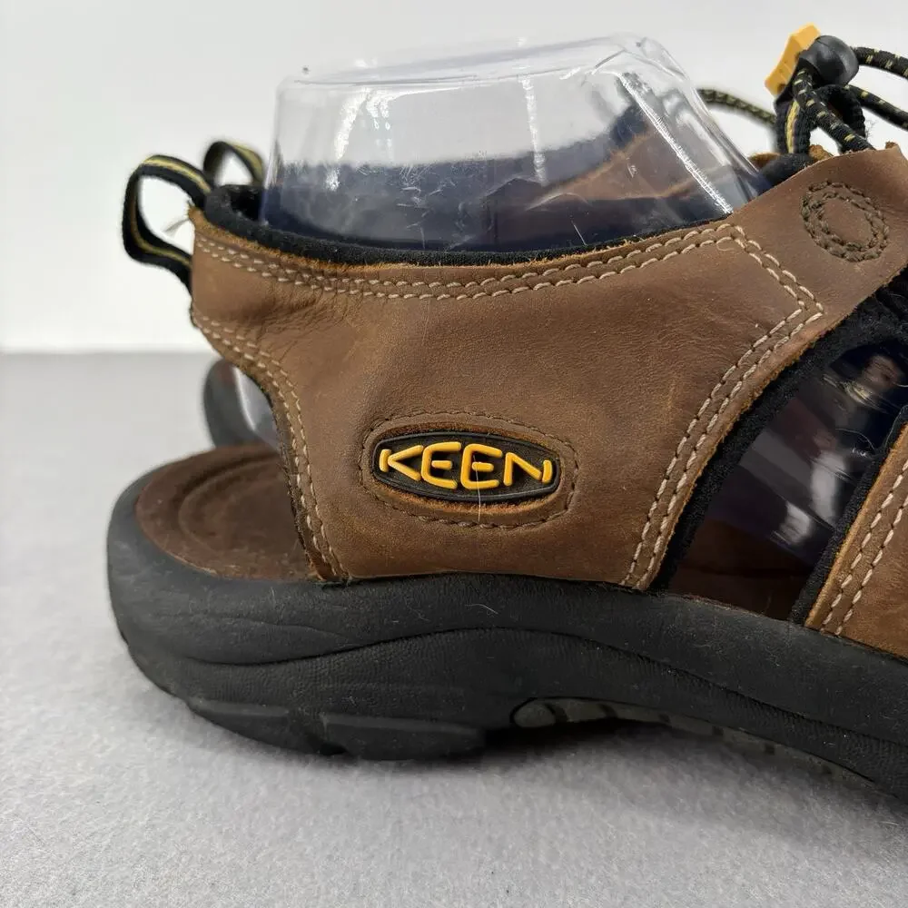 KEEN Newport Bison Brown Leather Waterproof Hiking Sandals Mens Sz 12.5 1001870